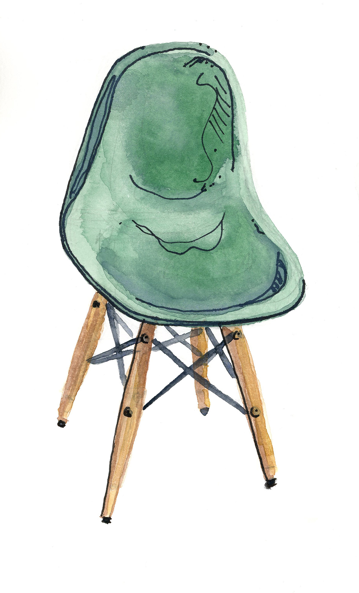 dowel leg side chair
