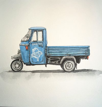 Blue Piaggio Ape